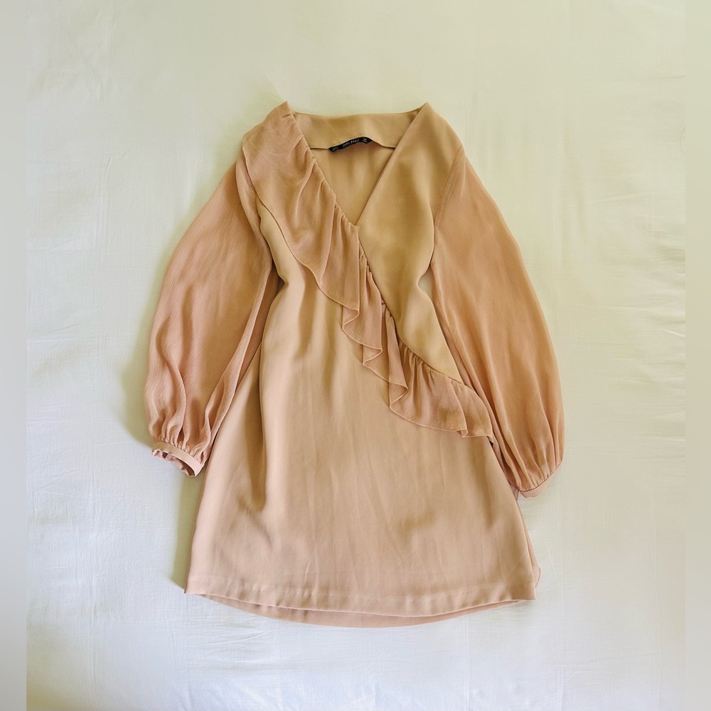Zara Cherry Blossom Pink Ruffle Dress